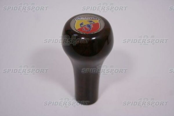 Schaltknauf mit Abarth Emblem – Wurzelholz – Spidersport 124