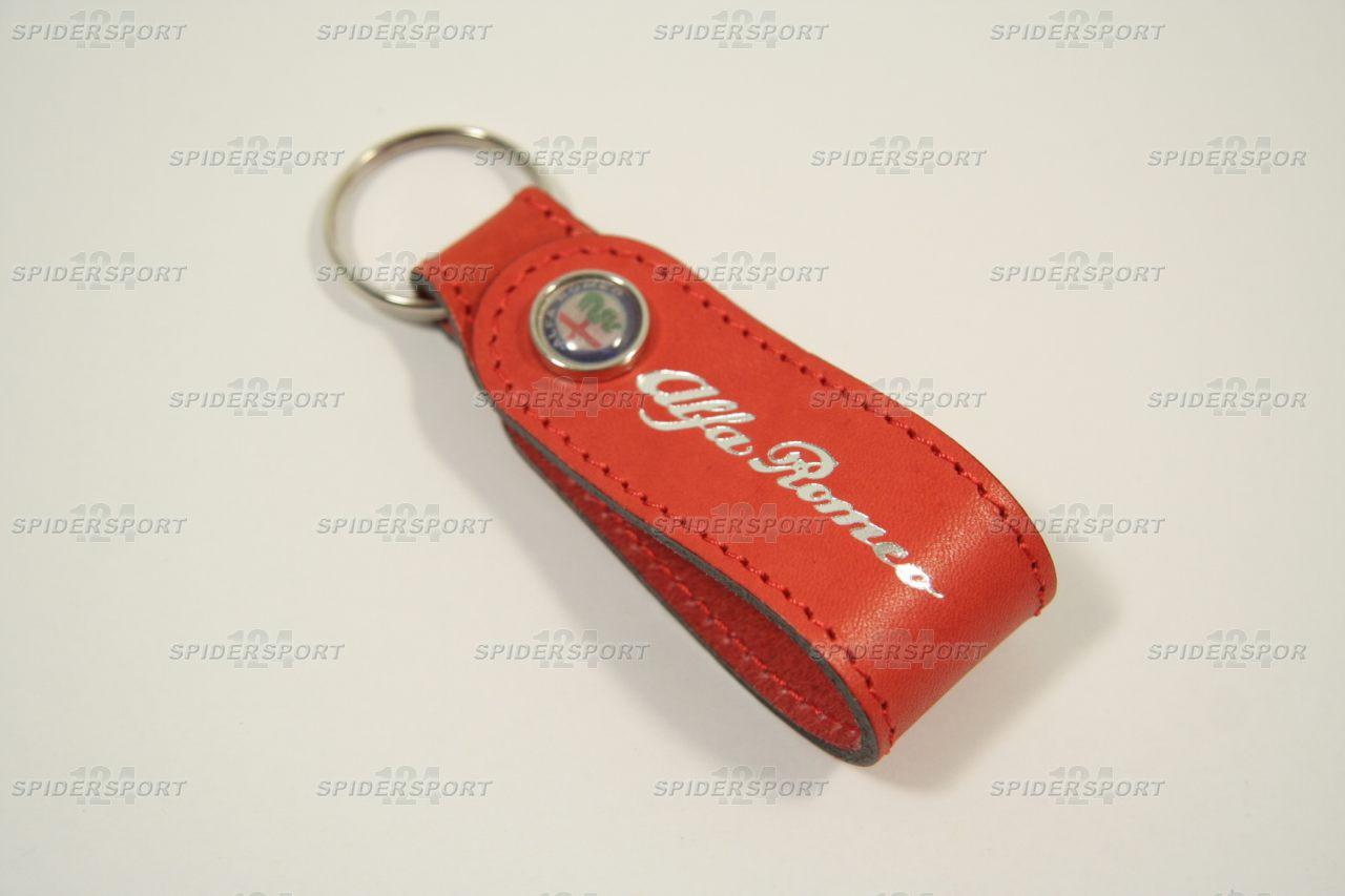 Schlüsselanhänger - Alfa Romeo, Leder rot