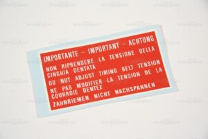 Aufkleber : Importante - für Zahnriemenschutz