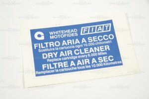 Aufkleber: Filtro aria a secco - für Luftfilter