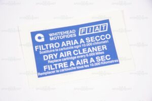 Aufkleber: Filtro aria a secco - für Luftfilter